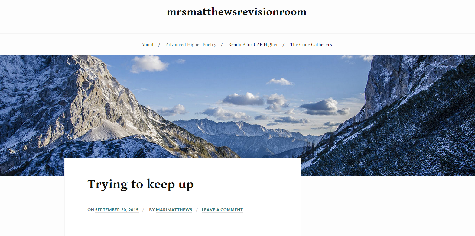 ‘Mrs Matthews Revision Room’ English Blog